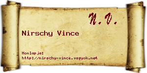 Nirschy Vince névjegykártya